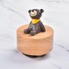 Wood Hand Crank Music Box Rotating Animal Figurine Musical Ornament for Enhancing Home Ambiances and Celebratory Gift