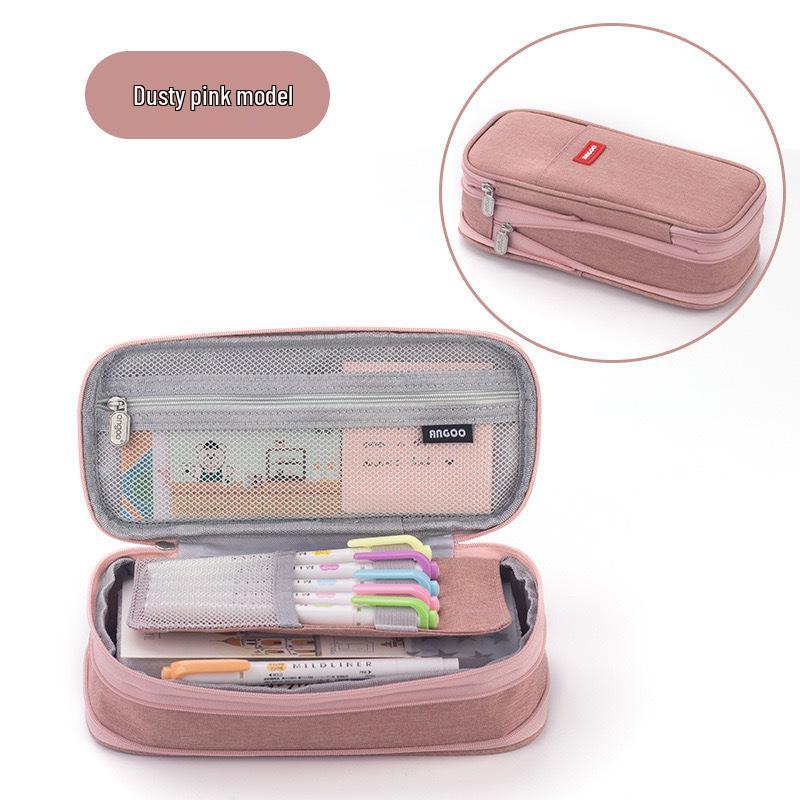 Large-Capacity Dirt-Resistant Pencil Case for Primary and Junior High School Girls - Stylish and Simple Design