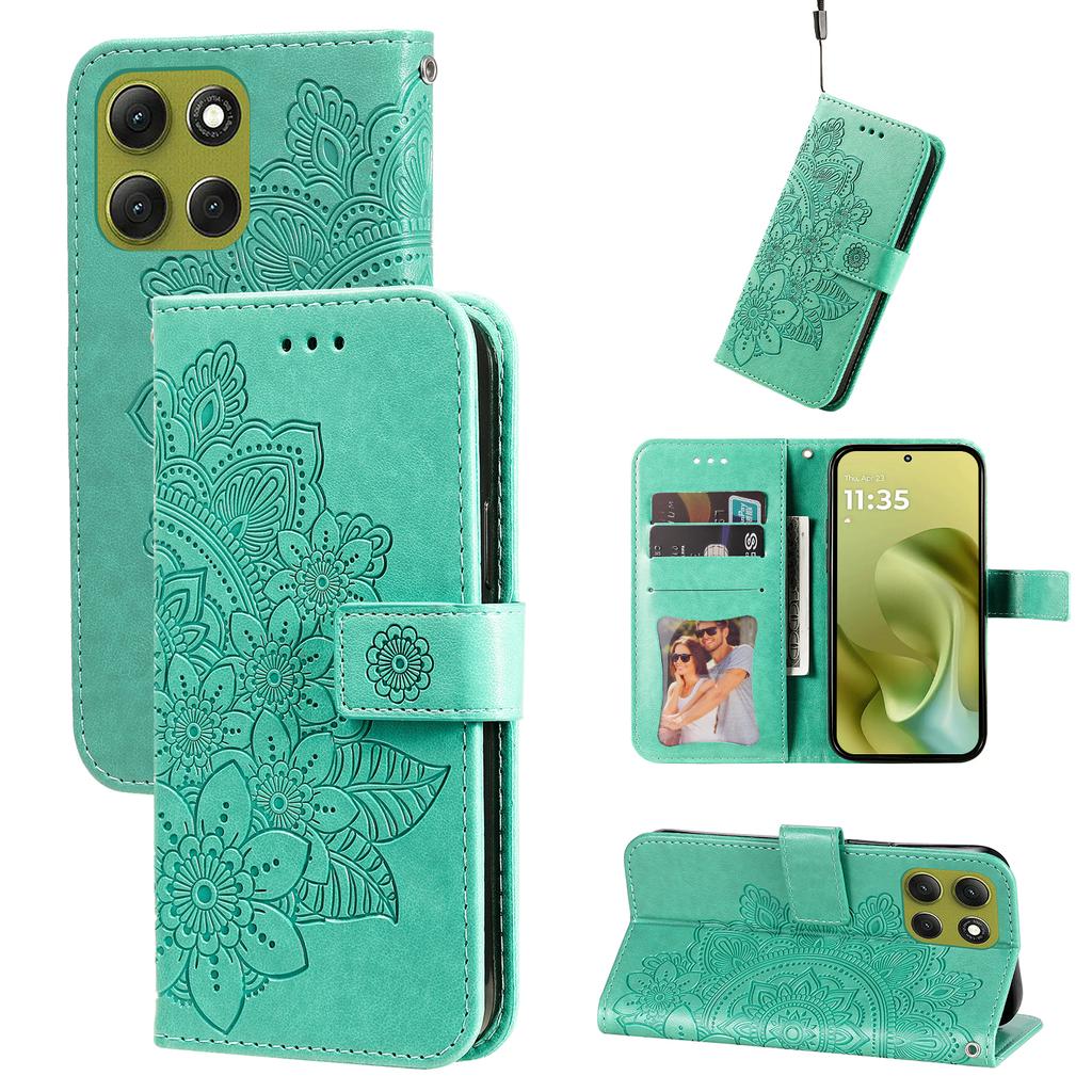 For Motorola Moto G86 Power 5G/G86 5G Case Floral Pattern PU Leather Wallet Stand Phone Cover