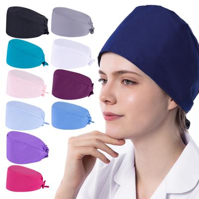 Nurse Doctor Hat with Built-in Sweat-Absorbent Terry Cloth Dentist Cap with Adjustable