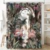 Tropical Paradise Flamingo Shower Curtain For Bathroom - Exotic Plant And Bird Design Waterproof And Durable Perfect Home Decor