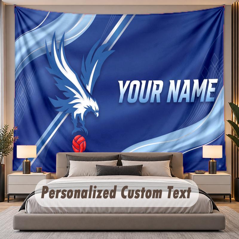 Custom Name Text Tapestry Crystal Palace Personalized Polyester Wall Tapestry For Bedroom And Room