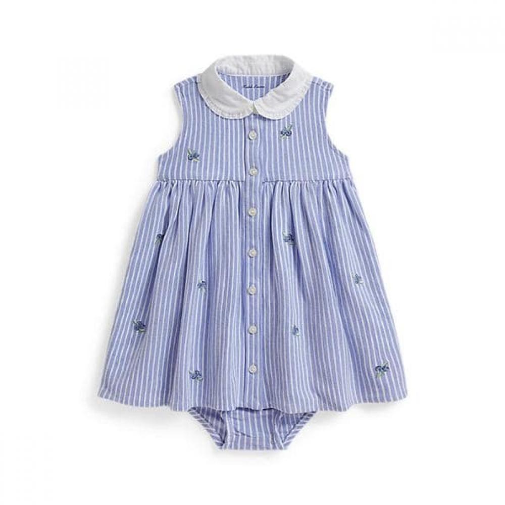 Polo Ralph Lauren Baby Girl Blueberry Cotton Mesh Dress And Bloomer Cwpodrsf3d20748430 9M
