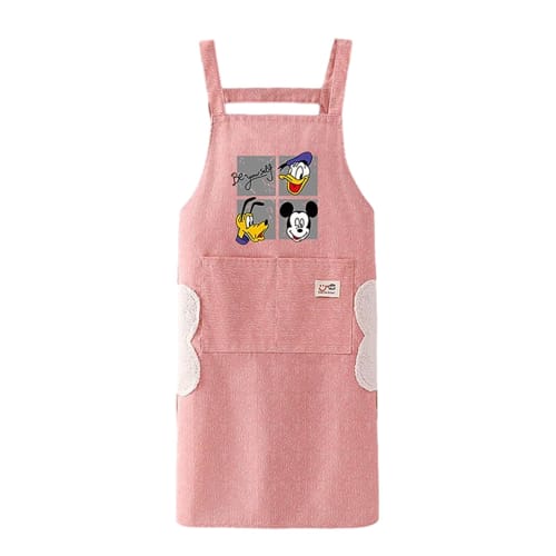 hgTUP Mickey Apron with Donald Duck Design, Stain-Resistant, Suitable for Cooking, Nursery Teachers, Adults, and Home Cooking, Includes Hand Towel, La