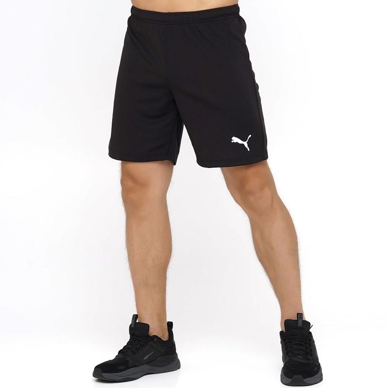 Puma Logo Print Football Training Shorts Men Bottoms Black 657538-03