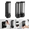 Bathroom Black & White Drill-Free Shower Gel/Shampoo Dispenser – with Cleaning Storage Box, Hotel-Style Packaging