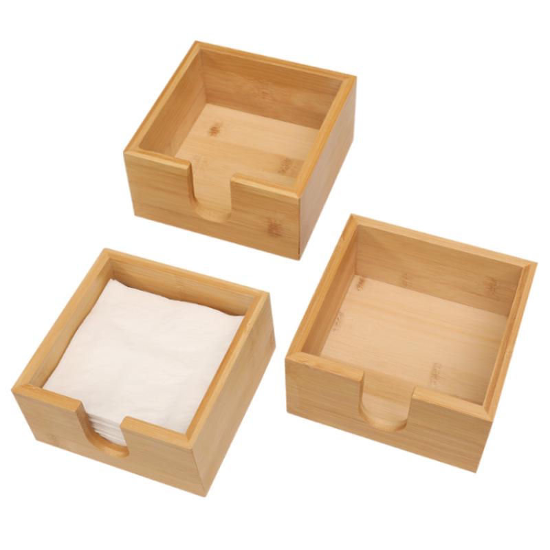 Bamboo Square Desktop Tissue Box with Logo