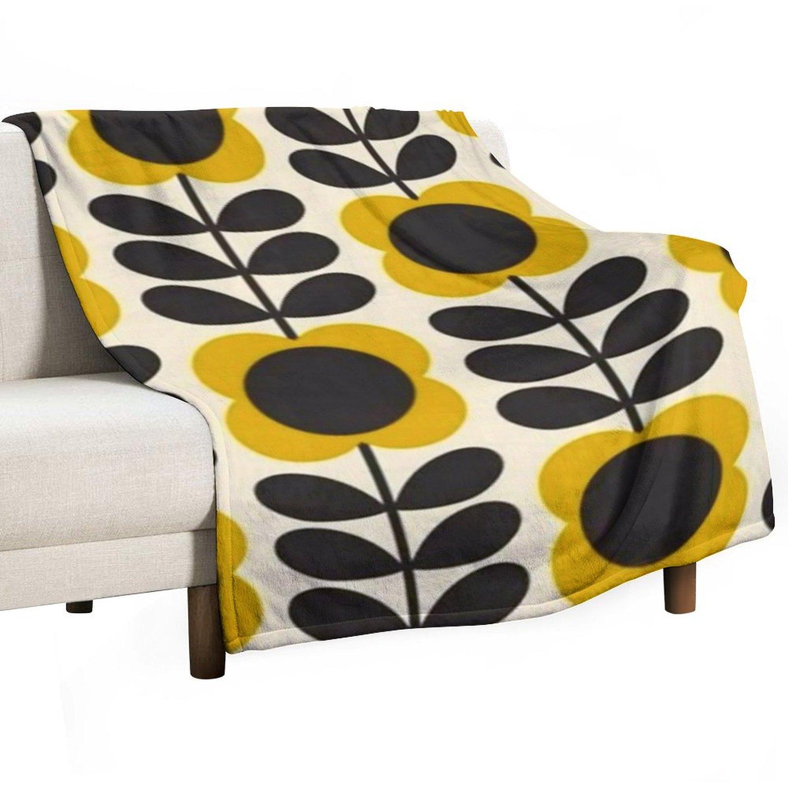 

orla kiely multi stem flowers,kiely pattern,orla kiely design Throw Blanket Shaggy For Decorative Sofa halloween Thin Blankets 30x40in