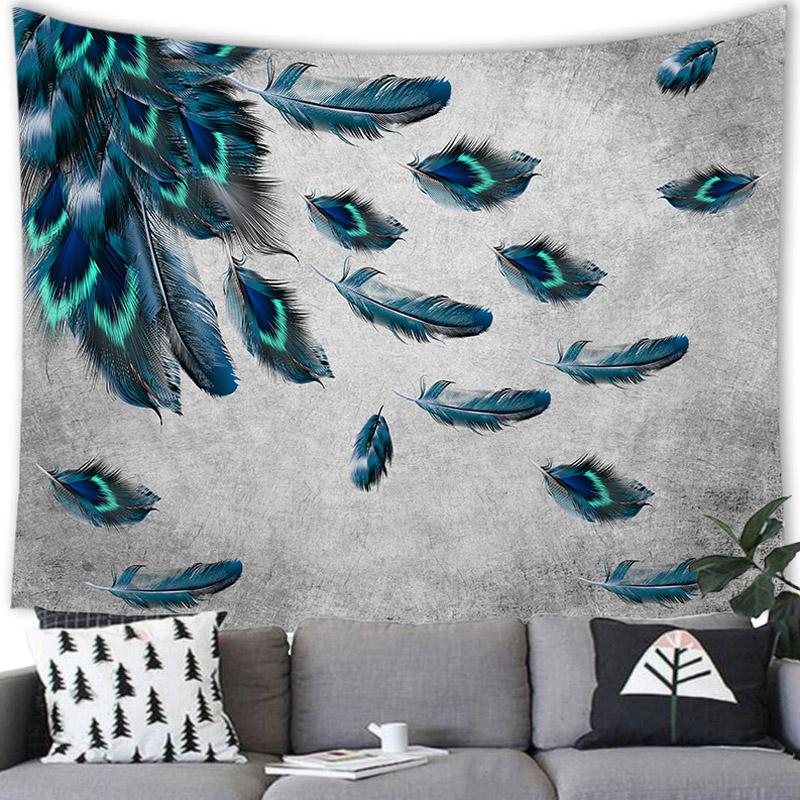 

Гобелен с перьями, настенный гобелен «Ловец снов», гобелен с дикой природой, украшение для гостиной, спальни, фон 230X180CM