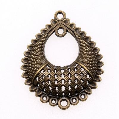 Antique Bronze Color 4Pieces Brand: WYISYWG Porous Earring Connector Fashion Jewelry Female 31x39mm