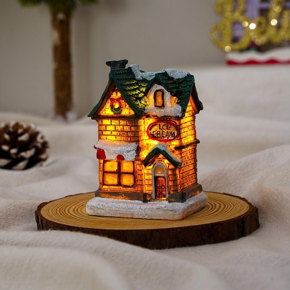LED Christmas Village Miniature House Xmas House Miniature Creative Christmas Light House  Gifts