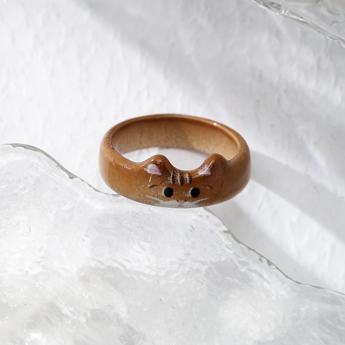 2026 Fashion Creative Cute Cat Drip Glaze Women S Ring, Valentine S Day New Year Gift