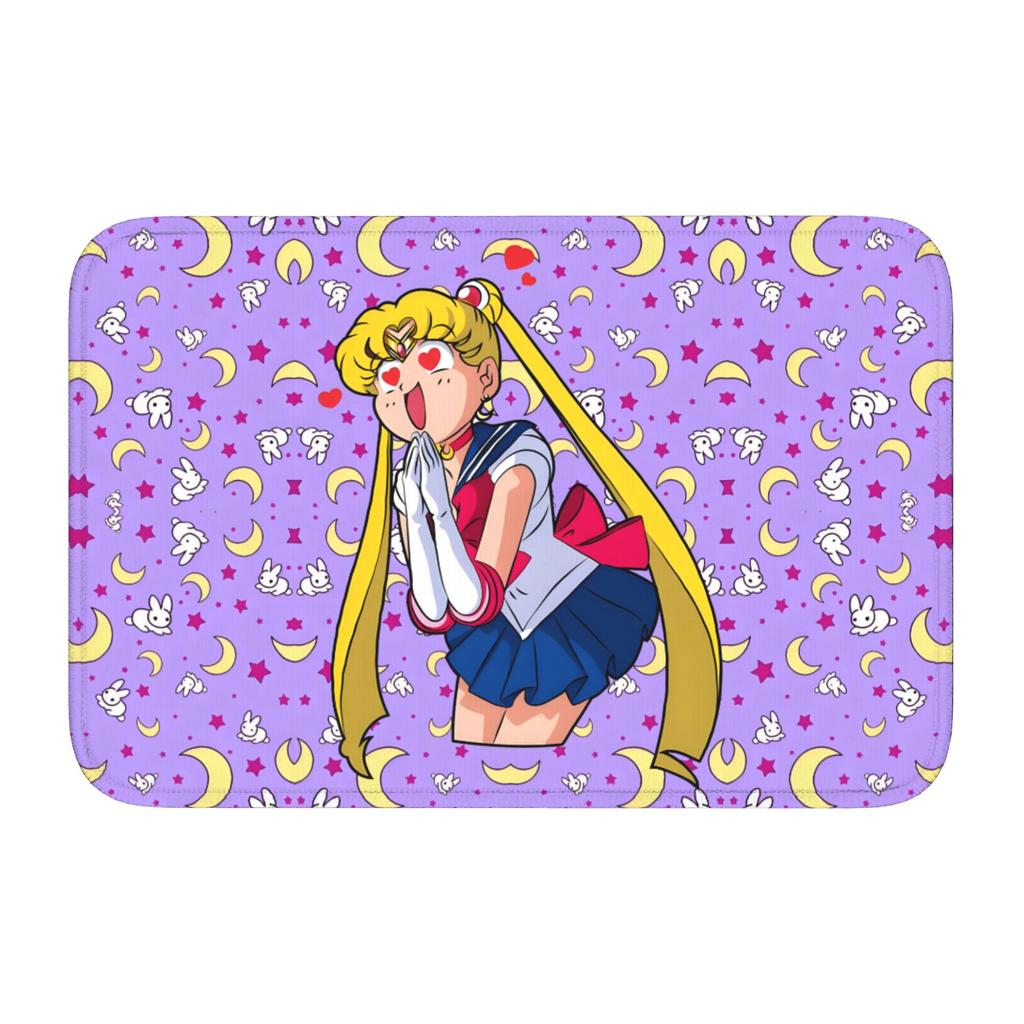 Sailors Moons Cute Cartoon Doormat Anti-Slip Entrance Welcome Kitchen Bathroom Floor Door Mat Toilet Living Room Carpet Rug