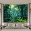 Nature Forest Tapestry Wall Hanging Green Jungle Landscape Art Decor 150x300cm Bohemian Bedroom Living Room Print