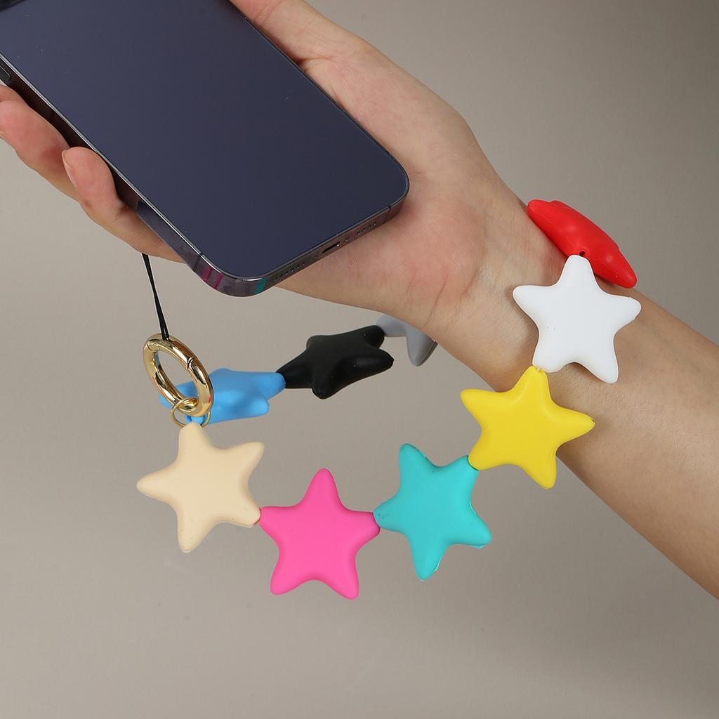 Cute Cartoon Star Pendant Keychain Silicone Colorful Stars Woman Key Chain For  Men Women Bag Charm Accessories Gifts