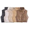 Womens Lightweight Cotton Puffer Vest Hooded Stand Collar Casual Outerwear Short Length Warm Winter Jacket
