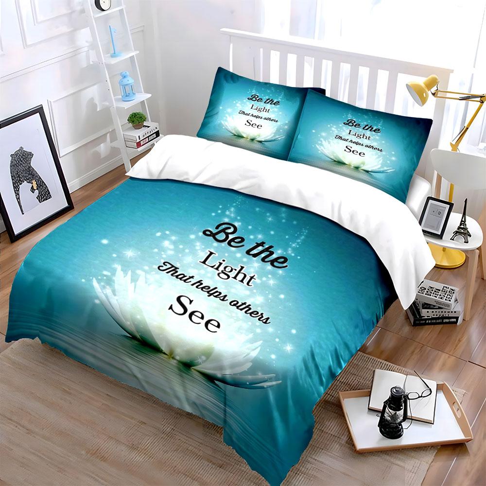 Be the Light Inspirational Design Bedding Duvet Cover Set Duvet Cover Pillowcases (1*Duvet Cover 2*Pillowcases, Without Duvet Insert)