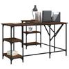 VidaXL Bureau, Table d'Ordinateur avec Étagères, Bureau d'Ordinateur avec Pieds, Table d'Écriture Chambre, Industriel, Chêne 837596