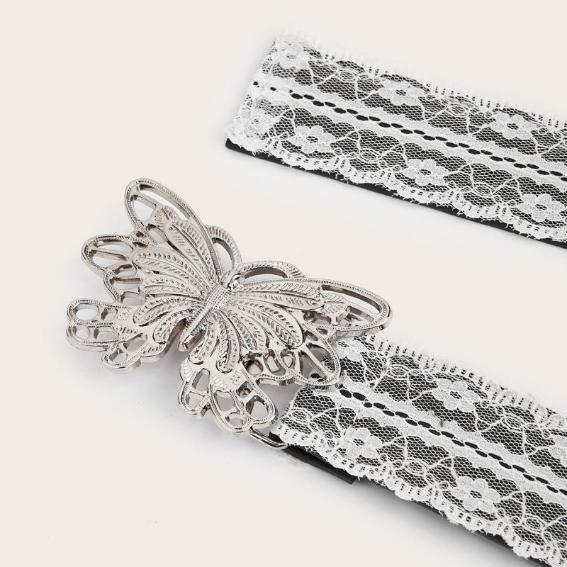 White Floral Lace Waist Belt Adjustable Sweet All-Match Waistband For Women Casual Waist Strap Decor Accessories Gifts