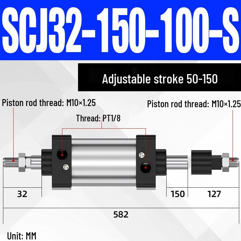 SCJ Adjustable Stroke High Thrust Pneumatic Cylinder SCJ32-160