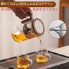 OULOVECO Semi-Automatic Glass Teapot with Wooden Handle, Pressure Control, Heat-Resistant, Suitable for Direct Heat, Tea Pot, Tea Utensils, All-Purpos