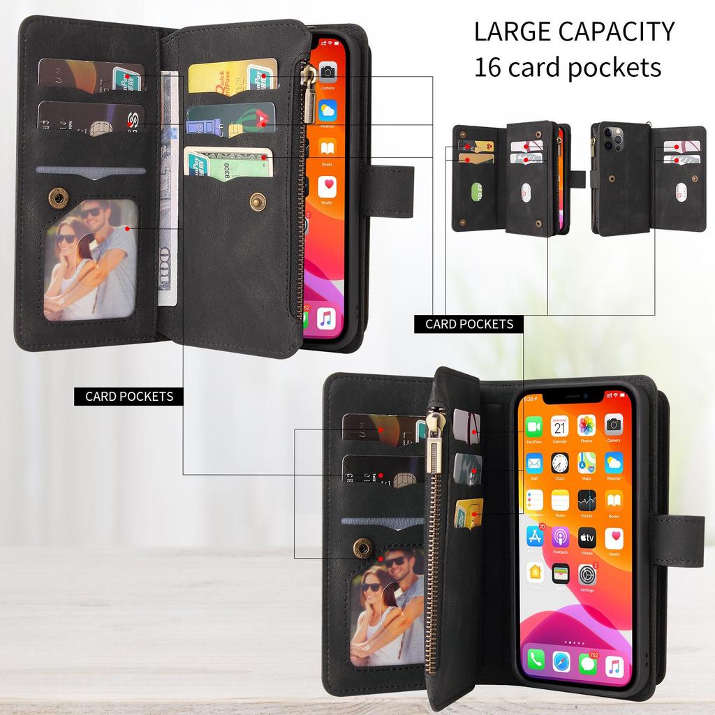 Samsung A03S/A22 Multi-card Zipper Wallet Phone Case - Cross-border New Style, Skin-feel Protective Cover