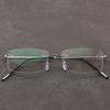 Fashion Rectangle Rimless Reading Glasses High-Quality Anti Blue Light Prescription Eyeglasses For Men Mowen