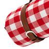 Coperta da Picnic a Tre Strati Manico in Ecopelle Impermeabile Portatile Ispessita Multiuso Invernale Calda a Quadri
