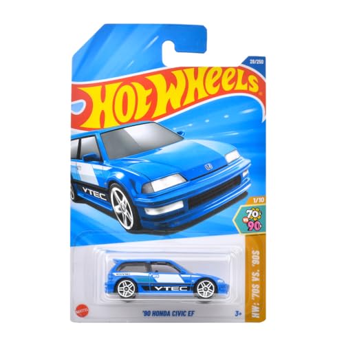 Hot Wheels Basic Car 1990 Honda Civic EF Vehicle Toy Mini Car for Ages 3 and Up Blue JFN65