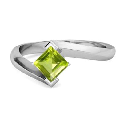 Peridot Sleek Tension-Style Ring - 925 Sterling Silver