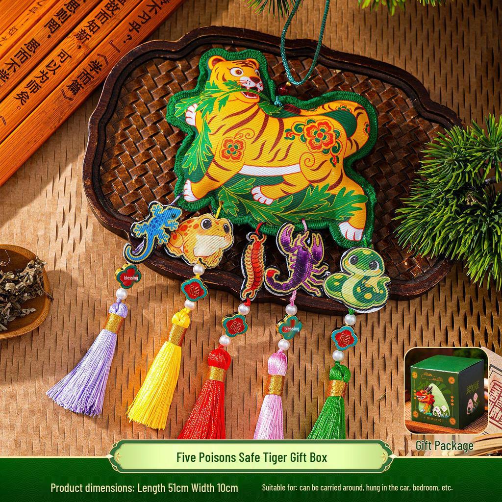 Dragon Boat Festival Tiger Mugwort Sachet - Children's Hanging Mosquito Repellent Pendant
