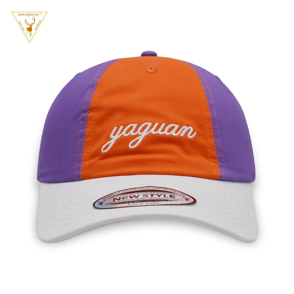 High Quality Vintage Unstructured Soft 100% Cotton Dad Hat 6 Panel American Custom Embroidery Logo Sports Baseball Cap for Men 56-62cm фиолетовый