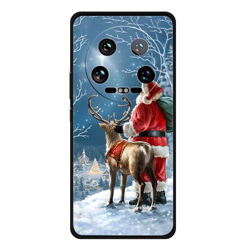 Christmas Phone Case For Xiaomi 14 Ultra Pro Case Soft Silicone Luxury Deer Cover for Xiaomi 13 Ultra Pro Back Coque Cases 14pro