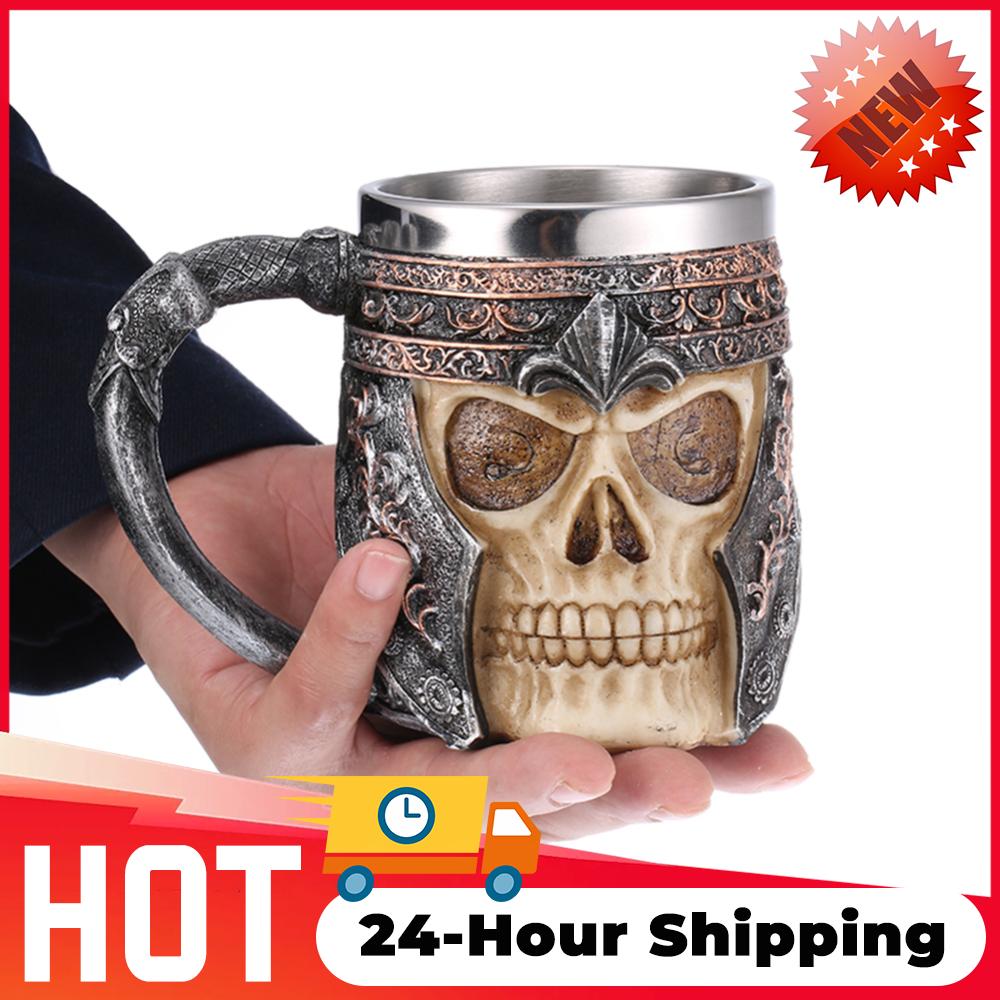 Einzigartige Skelett Totenkopf Kaffeetasse Harz Totenkopf Retro Wein Vintage Cocktailgläser Whiskey Bier Wein Tasse Party Bar Trinkgeschirr Becher