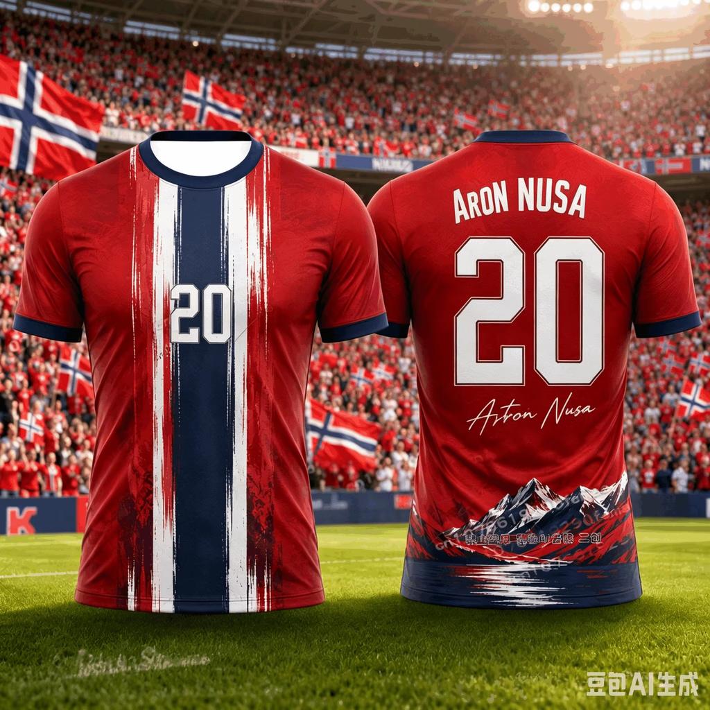 Sommer Norwegen Fußball T-Shirt Tops Fußball 3D Druck Fußballtrikot Herren Freizeit T-Shirt Atmungsaktiv Herren Damen Kurze Ärmel Oberteil