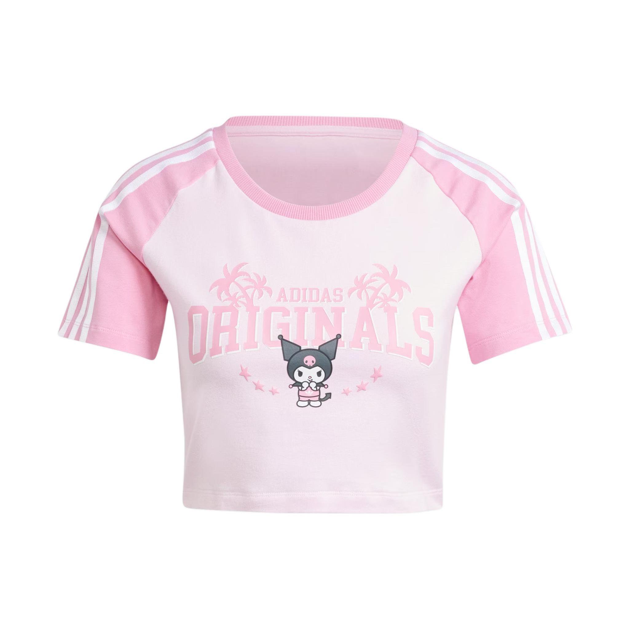 adidas Originals Women s CROP BABY TEE Short Sleeve T-shirt Pink JH0570 M