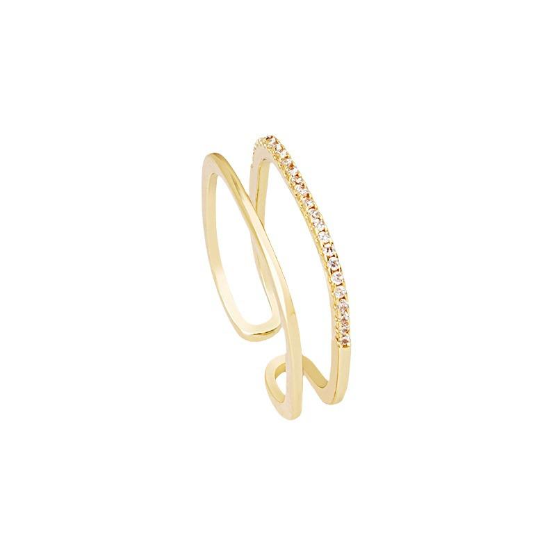 European & American Style Goddess Heart Ring: Exaggerated, Trendy, Non-Fading Diamond-Paved Design for Women