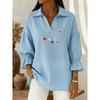 JPNTKY Women's Fashion Casual Summer Spring POLO Neck 3/4 Sleeves Blouses & Shirts