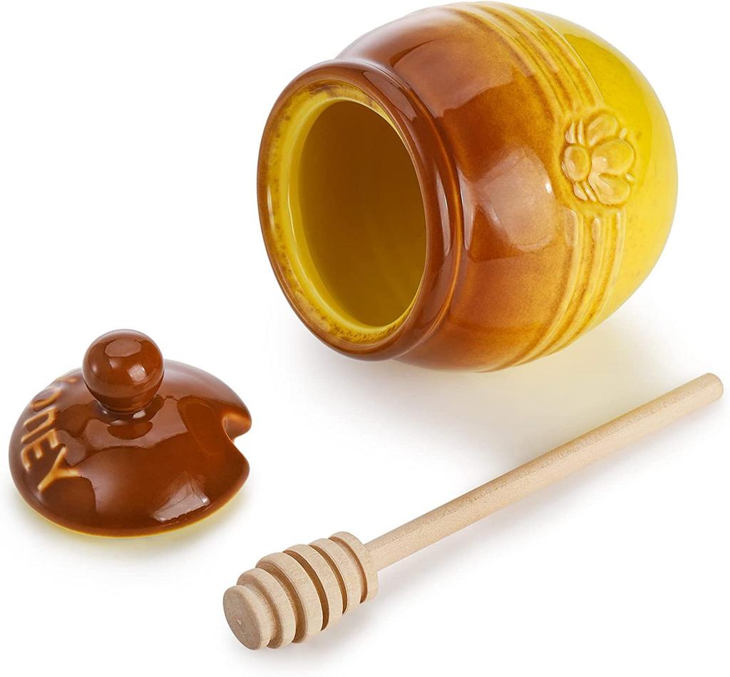 1 Set Ceramic Honey Jar, Ceramic Honey Storage Jar, Sugar Storage Tank with Lid, Honey Storage Container, Honey Jar, Jam Storage Container, Ceramic Gi