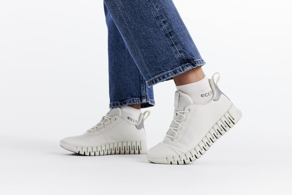 [ECCO] GRUUV W Women's Genuine Leather Lace-Up Sneakers EU37
