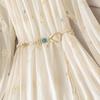 French Retro Embroidered Long-Sleeve Tea Dress