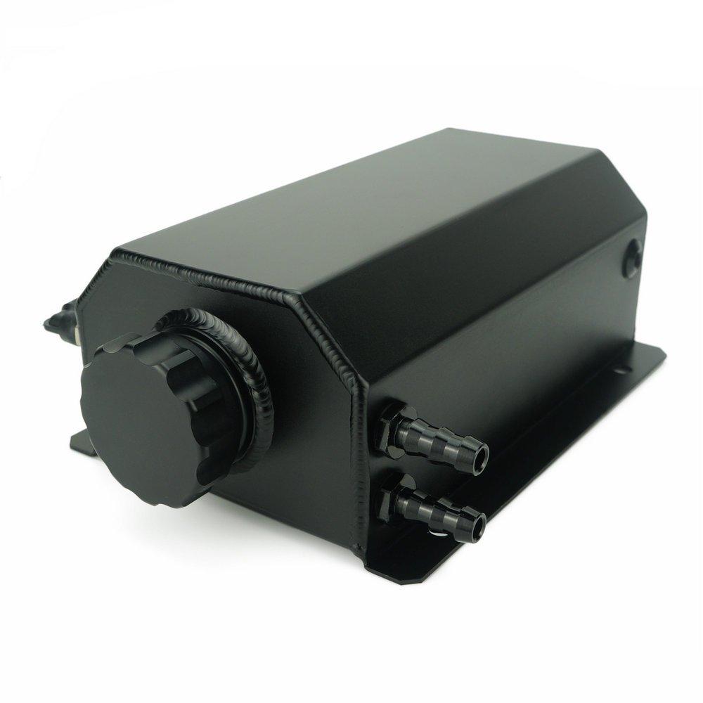 HEINMO 2000ml Auto Anodized Aluminum Can, 2 Liter Universal Aluminum Alloy Car Engine Oil Catch Can Tank, Car Reservoir Tank, Silver/Black (2L Black)