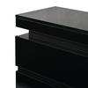 140 x 35 x 72,5 cm Wohnzimmerschrank, Sideboard mit 2 Schubladen, Hochglanz-Schubladenschrank, Schrank mit 4 Türen, LED-Standmöbel, Schwarz