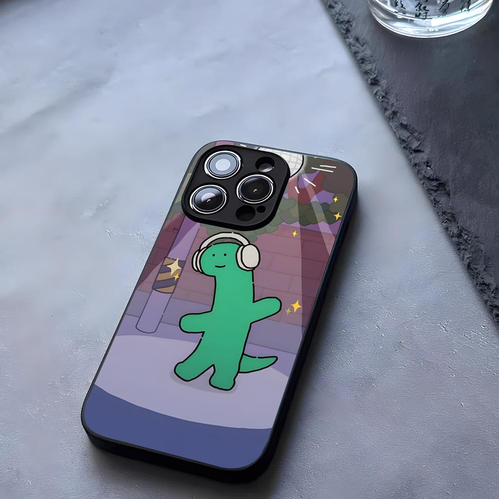 

Dinosaur J-Joguman S-Studio Cute Phone Case Tempered Glass For IPhone 17 13 14 16 12 15 11 Pro Max Plus Mini X XR SE2020 Coque iPhone 16e