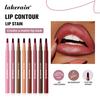 Lakerain Contorno Labbra Tinta Labbra Penna Anti-macchia Non Si Attacca alla Tazza Labbra Idratanti Trucco Labbra Cosmetico 2-in-1 Tinta Labbra & Matita