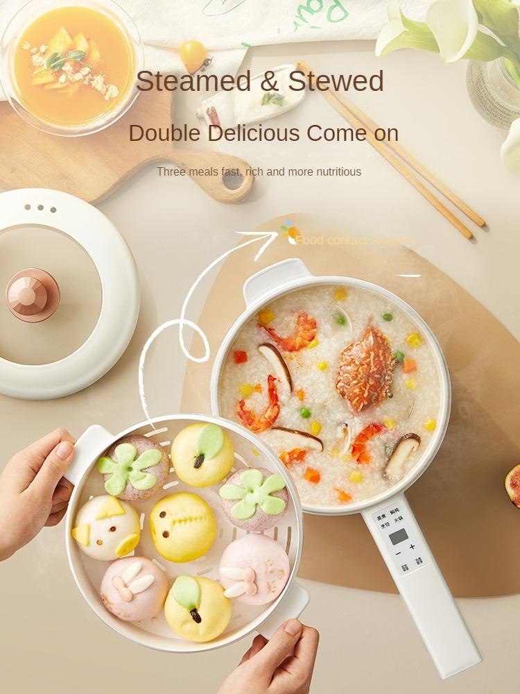 1600ML 220V Electric Cooking Pot Household Mini Frying Pan Home Non-stick Electric Hot Pot Multi Cooker