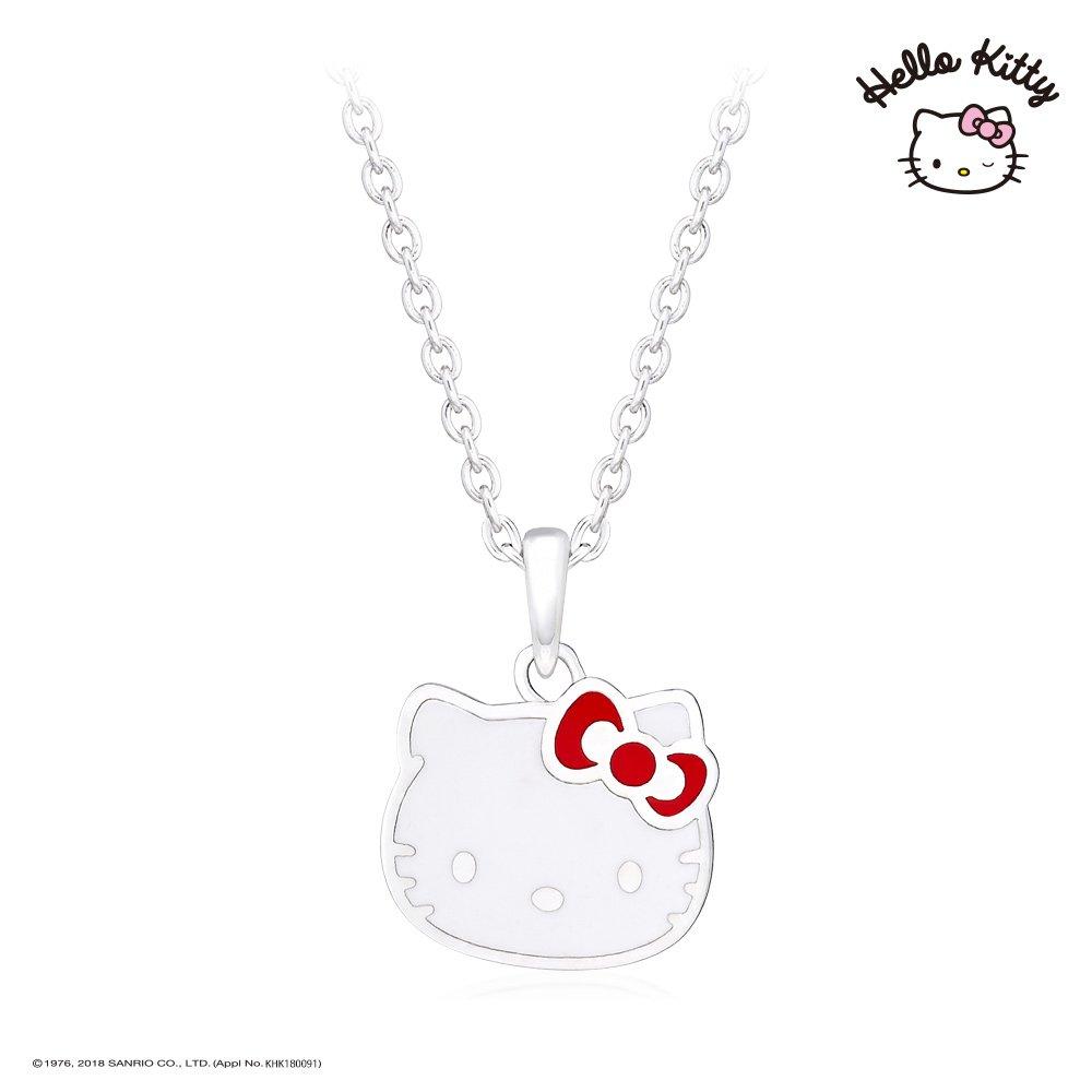 Sawnio Hello Kitty Jewelry Signature Silver Enamel Necklace Hlsn332W
