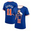 2026 Brunson #11 White And Blue Basketball Fan Jersey 3D Printed Polyester Short Sleeve T-Shirt Sports Tee for Adult And Kids