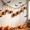 Wall Ornament for Home 78 Inch Halloween Hanging Spider Banner, Mini Black Orange Plush Cute Spooky Party Decorations Pom Garland Party, Fireplace,