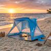 Beach Tent for 2-3 People with Sandbags, Door, Windows, UPF30+ Carrying Bag Pocket Sky Blue